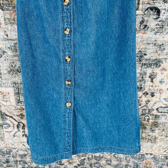 Giorgio Sant Angelo Denim Shirt Dress Size 8  70's Belted Long Sleeve Collared - Picture 4 of 12